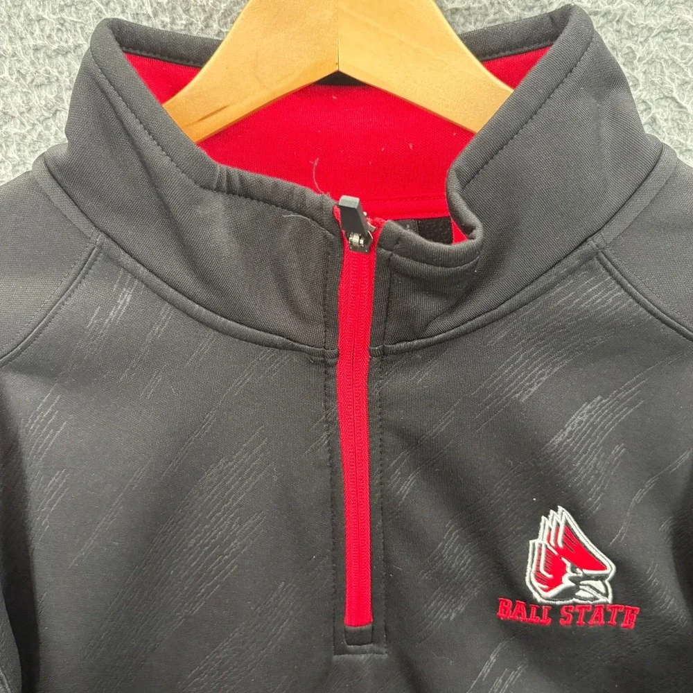 Ball State University Sweatshirt Mens Large Black 1/4 Zip Pullover Athletic Top
